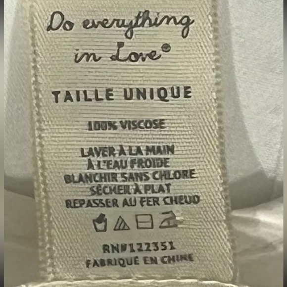 Do Everything in Love Embroidered Poncho with Fringe Blue White Tassels OS Boho - Picture 9 of 10